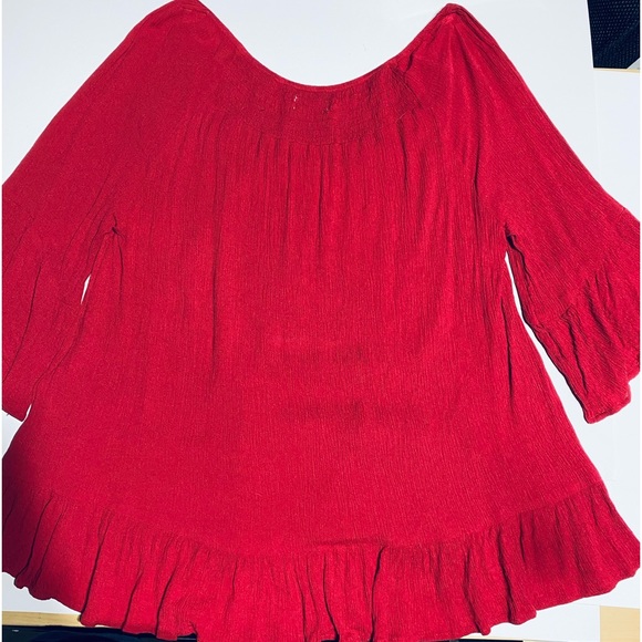 Style & Co Womens Red Top On Off Shoulder Petite L Like New♦️ - Picture 5 of 5